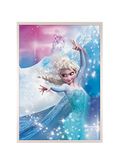 Komar Fotolijst hout wit met muurschildering "Frozen 2 Elsa Action" als set - grootte: 50x70 cm - muurschildering, decoratie, ijskoningin, Disney