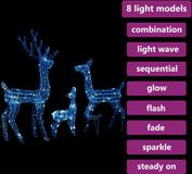 vidaXL Kerstversiering rendierfamilie 300 LED's blauw acryl