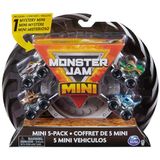 Monster Jam Monstertruck, officiële verpakking met 5 mini-speelgoedauto's, schaal 1:87-6066965, speelgoed voor kinderen vanaf 3 jaar