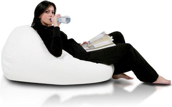 Viking Choice Zitzak - 110cm - Wit Kunstleer - Met Rugleuning