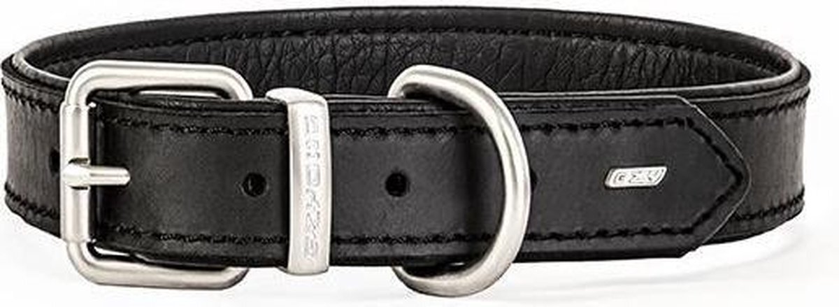 EzyDog Oxford Leren Hondenhalsband - Classic - Small Zwart zwart