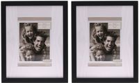Gerimport Cadre photo Paris - 2x - 20 x 25 cm - noir - avec passe-partout - 13 x 18 cm - bois