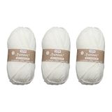 GLOREX 5 1001 51 - Set van 3 Premium wol van 100% acryl, 50 g per stuk in naturel, gemakkelijk om mee te werken, veelzijdig, verwarmend, zacht, niet-krassend