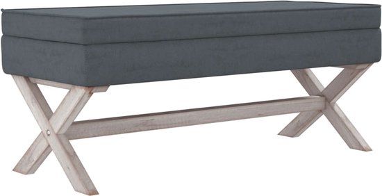vidaXL Opbergkruk 110x45x49 cm fluweel donkergrijs
