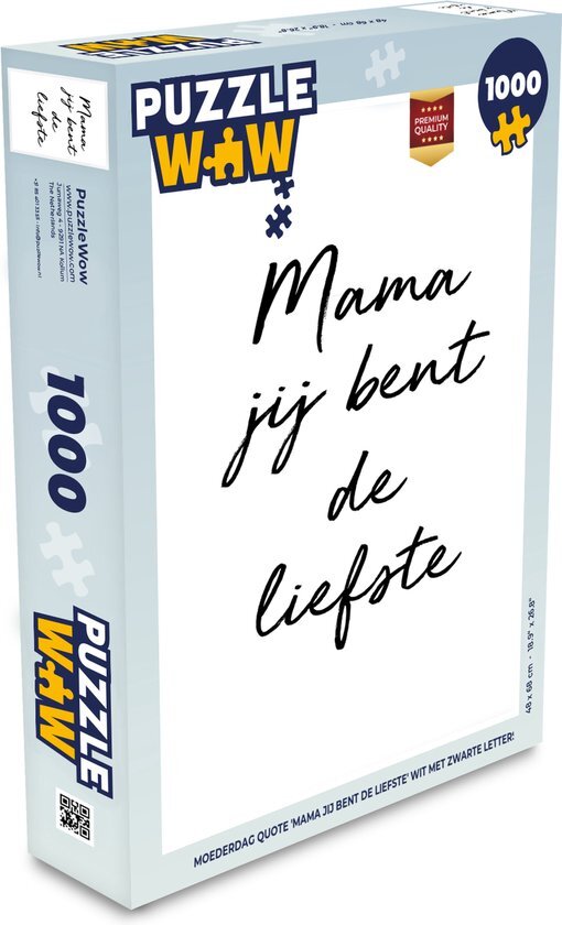 MuchoWow Puzzel Quotes - Mama jij bent de liefste - Moeder - Spreuken - Legpuzzel - Puzzel 1000 stukjes volwassenen