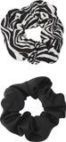 Salonline Yehwang Product Imports International B.V. Scrunchie duo zebra darkness - Zwart wit