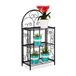 Relaxdays Zwart bloemenrek, inklapbaar, 3 niveaus, metaal, 83 x 44,5 x 25 cm