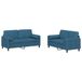 VidaXL 2-delige Loungeset met kussens fluweel blauw
