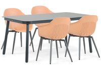 Lifestyle Garden Furniture Lifestyle Lissabon/Tavano 160 cm dining tuinset 5-delig