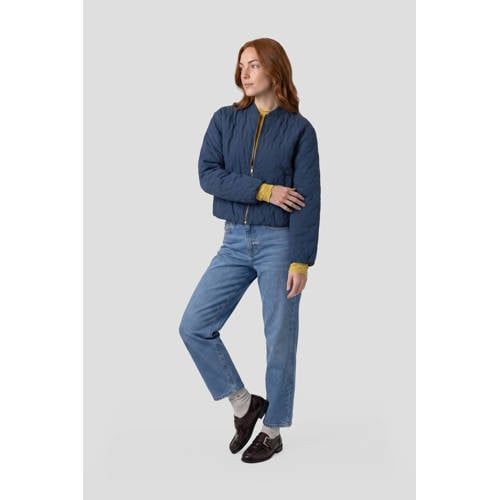 Anytime Anytime bomberjack met quiltpatroon donkerblauw