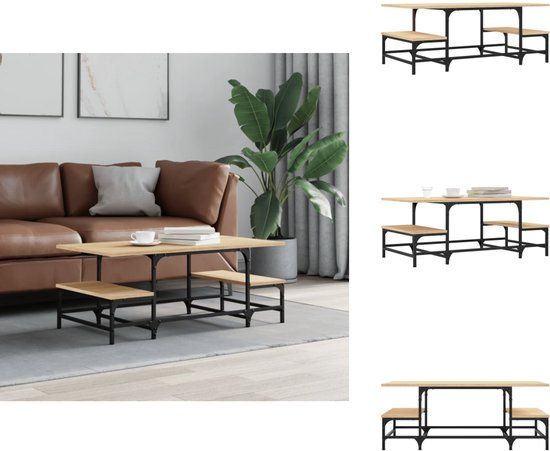 vidaXL Salontafel 100x50,5x40 cm bewerkt hout sonoma eikenkleurig