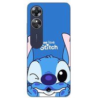 Maniacase Etui Oppo A17 steek schattig ohana steek blauw voorkant