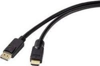 Renkforce RF-4581870 DisplayPort-kabel DisplayPort / HDMI Adapterkabel DisplayPort-stekker, HDMI-A-stekker 10.00 m Zwart