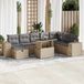 Maison Exclusive - Ensemble de meubles de jardin 9 pièces avec canapé et coussins, beige, en polyrotin