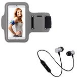 Sportset Wiko Sportset voor Wiko View 3 Lite Smartphone (Bluetooth-koptelefoon + manchetten) lopen T6 (zilver)