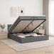 Maison Exclusive Lit Ottoman exclusif avec matelas, couleur gris foncé, dimensions 200 x 200 cm, revêtement en tissu