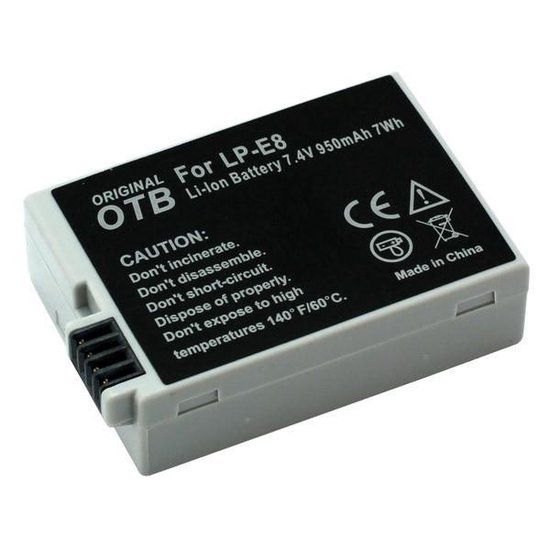 OTB LP-E8 Camera Accu - 950mAh - Geschikt voor Videocamera - 2 jaar garantie