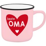 GRUSS & CO Espressokopje motief oma | mini-mok van porselein, 10 cl, zakjes met geschenkbanderol | cadeau vrienden, verjaardag | 74741