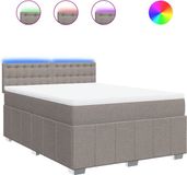 vidaXL Boxspring met matras, stof, taupe, 160x200 cm