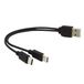 PremiumCord USB-voeding, Y-kabel, USB-A-stekker naar 2 x USB-C-stekker, zwart, 0,15 m