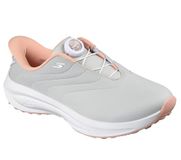 Skechers GO Women's Synthetic Upper Dial Closure Spikeless Golf Shoes, Light Grey/Pink Twist Fit, 3 UK