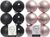 Kaemingk B.V. 24x pièces boules de Noël en plastique noir et rose clair 8 cm