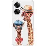 Xiaomi Redmi 13C Funny girafe Verstevigd hoesje met sublimatie bedrukking