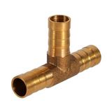 Merkloos Prime Gear Slangaansluiting Messing T-stuk - 3-weg Connector - Voor Perslucht/Olie/Gasleiding - Eenvoudig te Installeren - Greepdiameter 10 mm