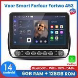 Awesafe Autoradio 6GB+128GB 10.1 Inch IPS Radio Scherm - Geschikt Voor Mercedes Benz Smart Forfour Fortwo 453 2015 t/m 2022 - Draadloos Apple Carplay & Android auto - GPS Navigatie 4G WIFI - Bluetooth & Wifi - Ondersteuning invoegen 4G SIM