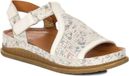 Maciejka Sandales compensées femme, argent, avec fermeture velcro à trois points, largeur F 1/2