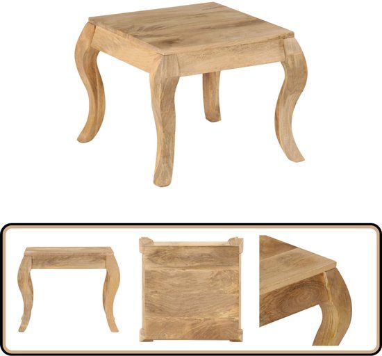 vidaXL Bijzettafel 45x45x40 cm massief mangohout bruin