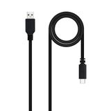 NANOCABLE 10.01.2102 3A USB 2.0 naar USB-C Oplaadkabel, Zwart, 2m
