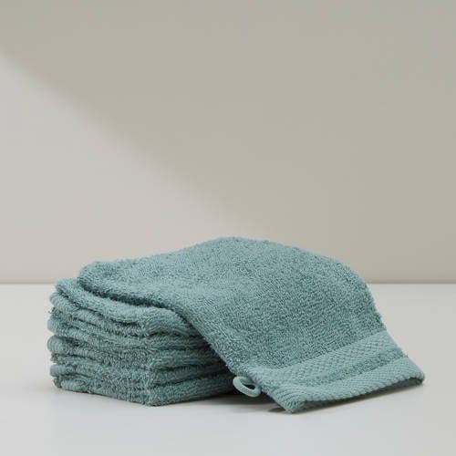 W washand basic groen (set van 6) (15x20 cm)