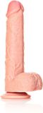 RealRock Rechte Realistische Dildo Met Ballen En Zuignap 23cm - Huidskleur