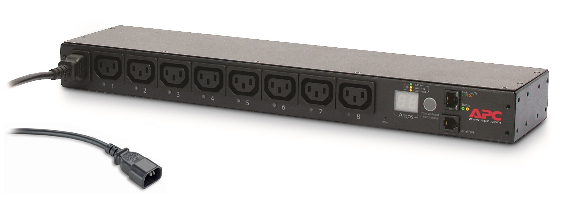 APC Rack PDU, Switched, 0U/1U, 10A, 230V, (8x) C13, C14 stekker