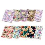 Pigna Nature Flowers Notitieboek, A4, vierkant, 4 mm, zonder rand, verpakking van 10 stuks, verschillende kleuren