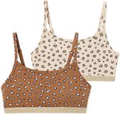 Vertbaudet Set van 2 meisjesbralettes beige gestipt 95% biologisch katoen 5% elastaan maat 140