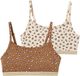 Vertbaudet Set van 2 meisjesbralettes beige gestipt 95% biologisch katoen 5% elastaan maat 140