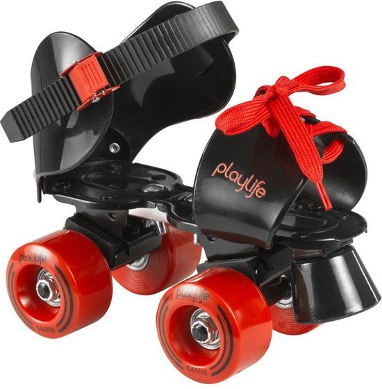 Playlife Rolschaatsen Sugar Kids - Maat 28-32 - Zwart/Rood
