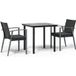 Ensemble de salle à manger de jardin 3 pièces mobilier de jardin coussins résine tressée acier
