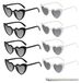 8-teiliges Set Sonnenbrillen Herzform, Retro-Design, UV-Schutz