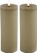 Countryfield Lyon LED kaarsen/stompkaarsen - 2x - beige - D7,5 x H20 cm - timer