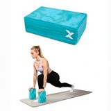 XTREXO EVA-yogablok, blauw, 140 x 220 x 70 mm, ideaal voor yoga, pilates of revalidatie, stabiel en comfortabel in gebruik, gemaakt van duurzaam EVA-schuim