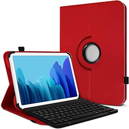 KARYLAX Beschermhoes met standaardfunctie horizontaal Kleur Rood met Frans AZERTY-toetsenbord voor Tablet Logicom M Bot Tab 103