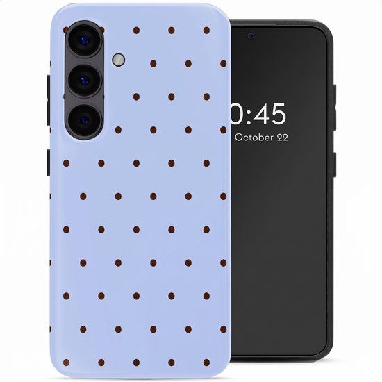 Selencia Hoesje - Geschikt voor Samsung Galaxy S24 - Backcover - Happy Dots Digital Sky