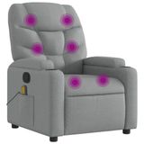 VidaXL Massagestoel verstelbaar stof lichtgrijs