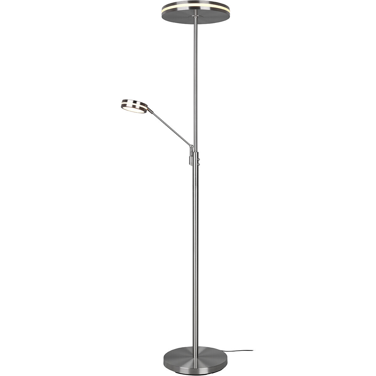 BES LED LED Vloerlamp - Trion Franco - 41.5W - Aanpasbare Kleur - Rond - Mat Nikkel - Aluminium