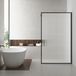 Wiesbaden Douche à l'italienne - 900x2000x8mm - Nano - Verre clair nervuré/Noir mat