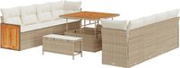 vidaXL Tuinbank Set Beige en Crème 231 x 224 x 85 cm Poly Rattan