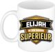 Bellatio Decorations Naam mok Elijah - wit - Superieur - keramiek - 300 ml - collega beker - cadeau